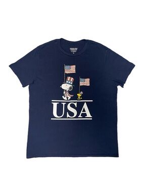 USA Peanuts and Woodstock Flags Graphic Tee